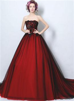 Picture of Black Color and Red Color Gorgeous Scoop Ball Gown Sweet 16 Dress, Party Dresses 2022